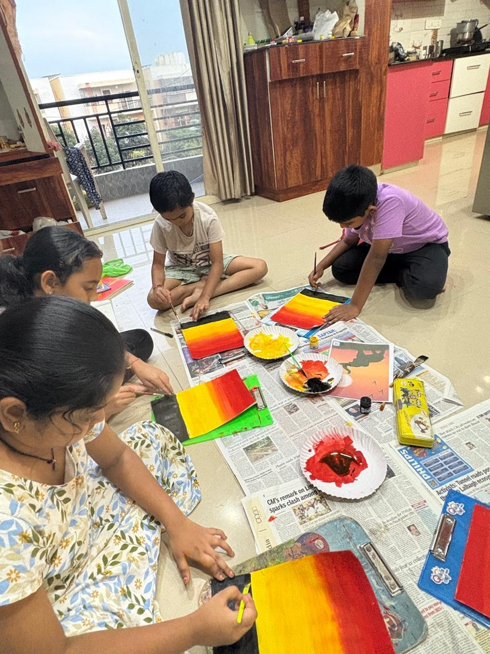 Tanjore Ganesha - student painting Siri Art Classes Whitefield