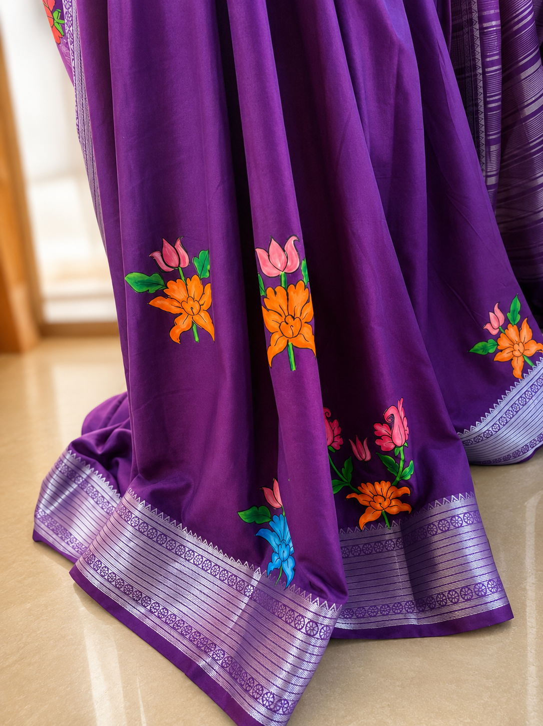Saree Bottom — Hand Painted Fabric Siri Arts Bangalore